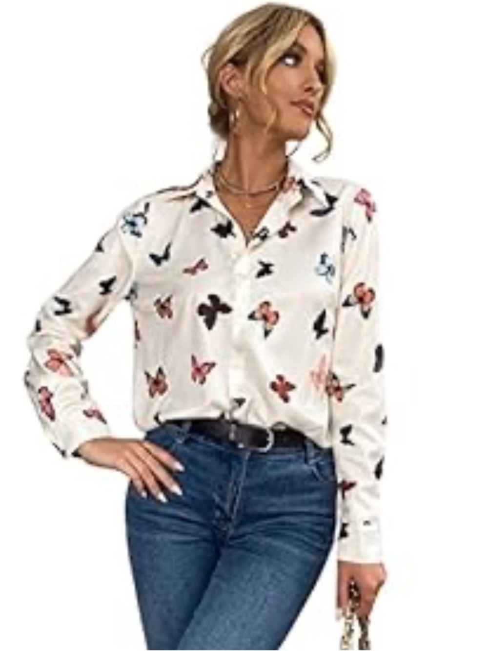 Butterflies button up shirt